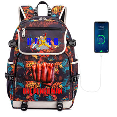 One Punch Man Canvas Backpack Zipper School Bag Packsack Student Casual Teenager