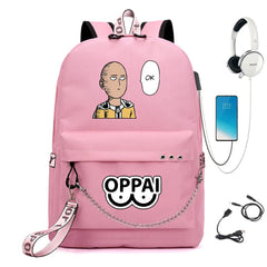 One Punch-Man USB Charge Schoolbag Cartoon Backpack