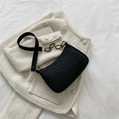 Crocodile Felt One Shoulder Bag Women's Handbag