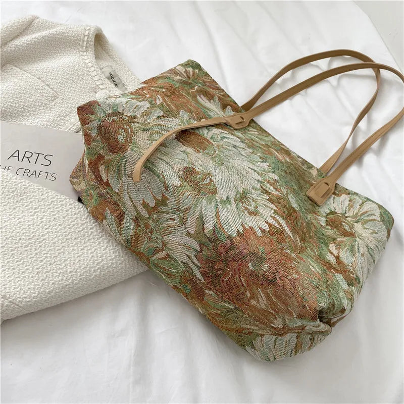 One-shoulder Ladies Bag Oil Painting Graffiti Tote Bag Large-Capacity Handbag