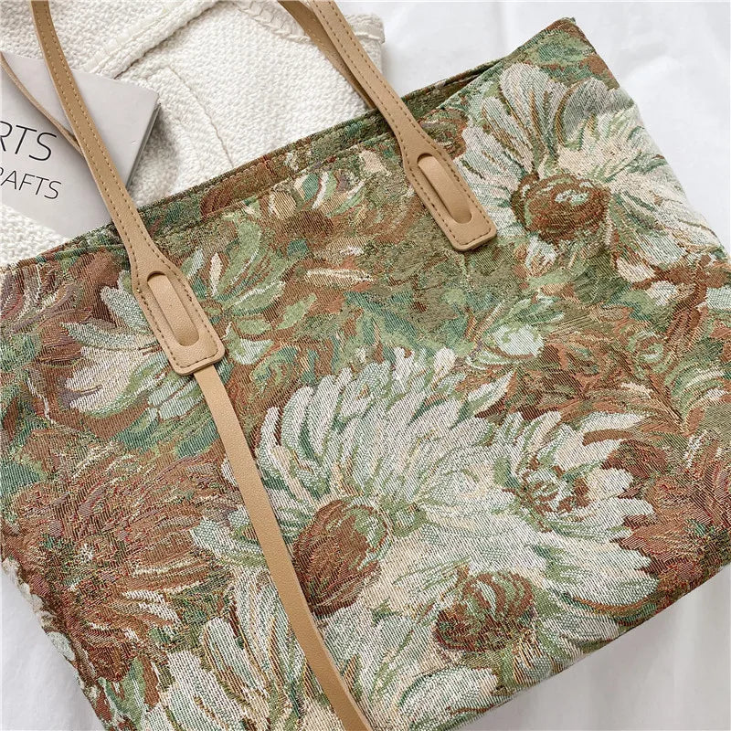 One-shoulder Ladies Bag Oil Painting Graffiti Tote Bag Large-Capacity Handbag