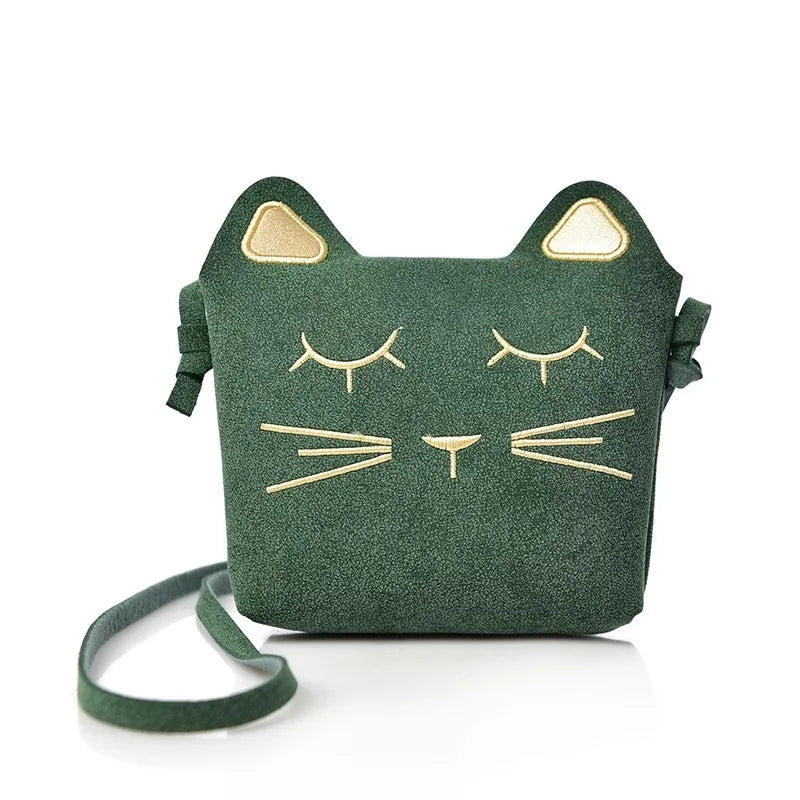 One-shoulder Cartoon Kids Bag Mini Princess Embroidered Kitten Bag