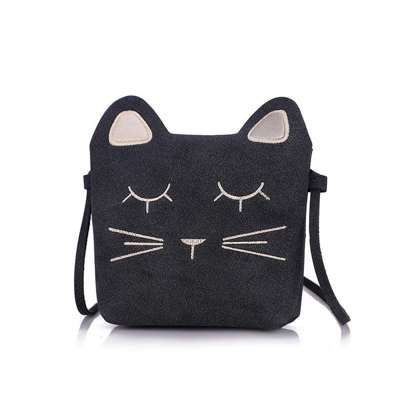 One-shoulder Cartoon Kids Bag Mini Princess Embroidered Kitten Bag