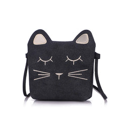 One-shoulder Cartoon Kids Bag Mini Princess Embroidered Kitten Bag