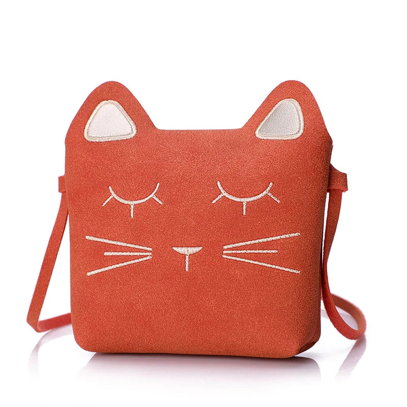 One-shoulder Cartoon Kids Bag Mini Princess Embroidered Kitten Bag
