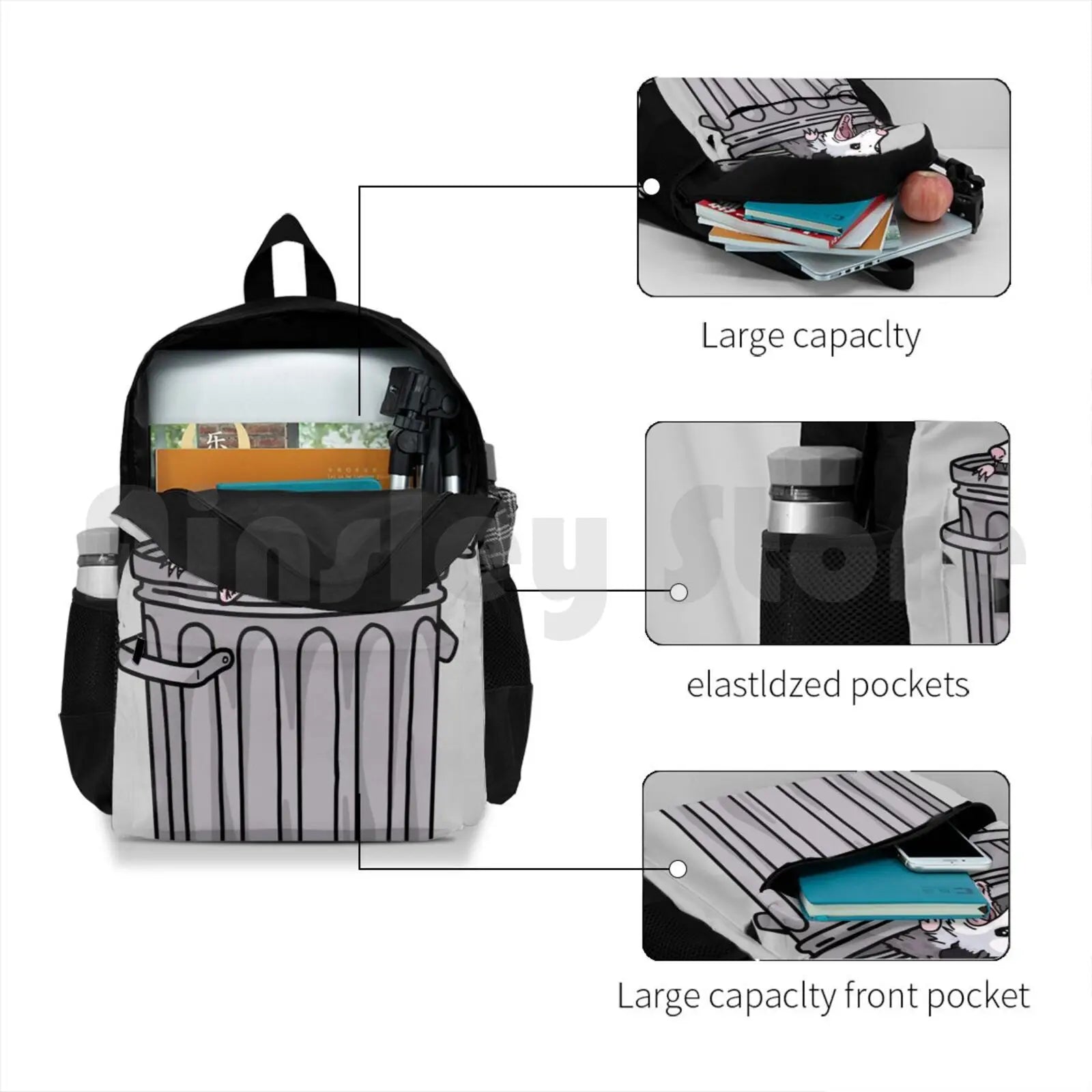 Opossum Trash Cat Outdoor Hiking Backpack