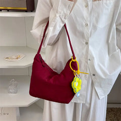 Small Orange Canvas Shoulder Bag for Women