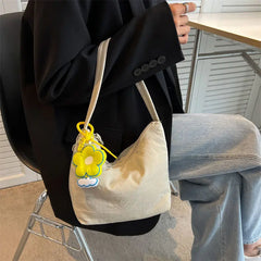 Small Orange Canvas Shoulder Bag for Women