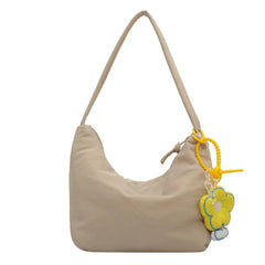 Small Orange Canvas Shoulder Bag for Women