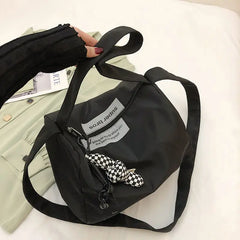 Orange Nylon Shoulder Bag for Women - Large Capacity Crossbody Bag