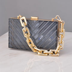 Orange Clutch Purse Acrylic Bag Chain Crossbody Clear Women's Handbags