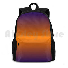 Orange Purple Gradient Outdoor Hiking Backpack Waterproof Camping Travel