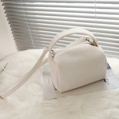 Orange Square Tote Tofu Bag Soft Handle PU Leather Women Handbag