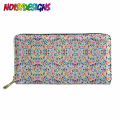 Orange Mexican Print Long Purse Women Travel Card Holder Coin Cases