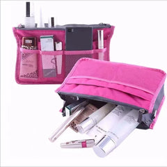 Nylon Travel Organizer Handbag Purse Large Liner Makeup Bag