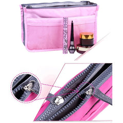 Nylon Travel Organizer Handbag Purse Large Liner Makeup Bag