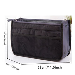 Women Organizer Insert Bag Large Cosmetic Purse Travel Makeup Tote Wallet