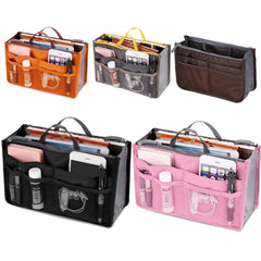 Women Organizer Insert Bag Large Cosmetic Purse Travel Makeup Tote Wallet