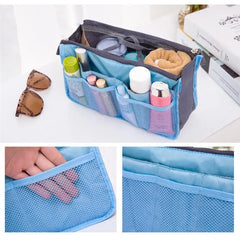 Women Nylon Travel Insert Organizer Handbag Purse Large liner Lady Makeup