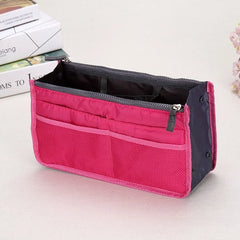 Women Nylon Travel Insert Organizer Handbag Purse Large Lady Makeup Cosmetic Bag