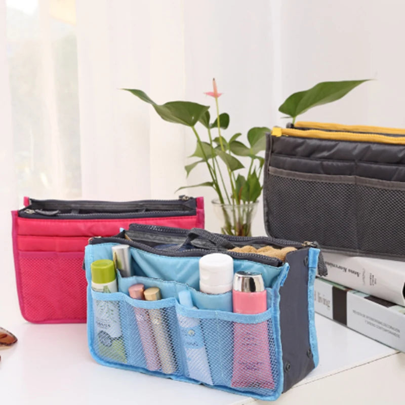 Nylon Travel Insert Organizer Handbag Purse Makeup Cosmetic Bag