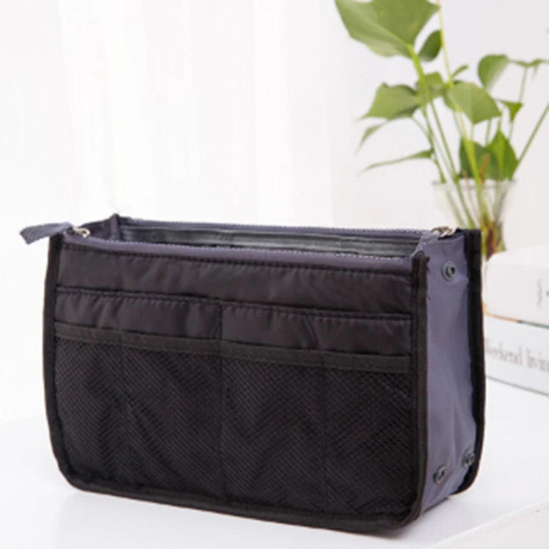 Nylon Travel Insert Organizer Handbag Purse Makeup Cosmetic Bag