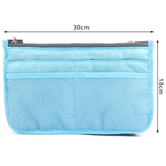 Women Nylon Travel Insert Organizer Handbag Purse Large liner Lady Makeup Bag