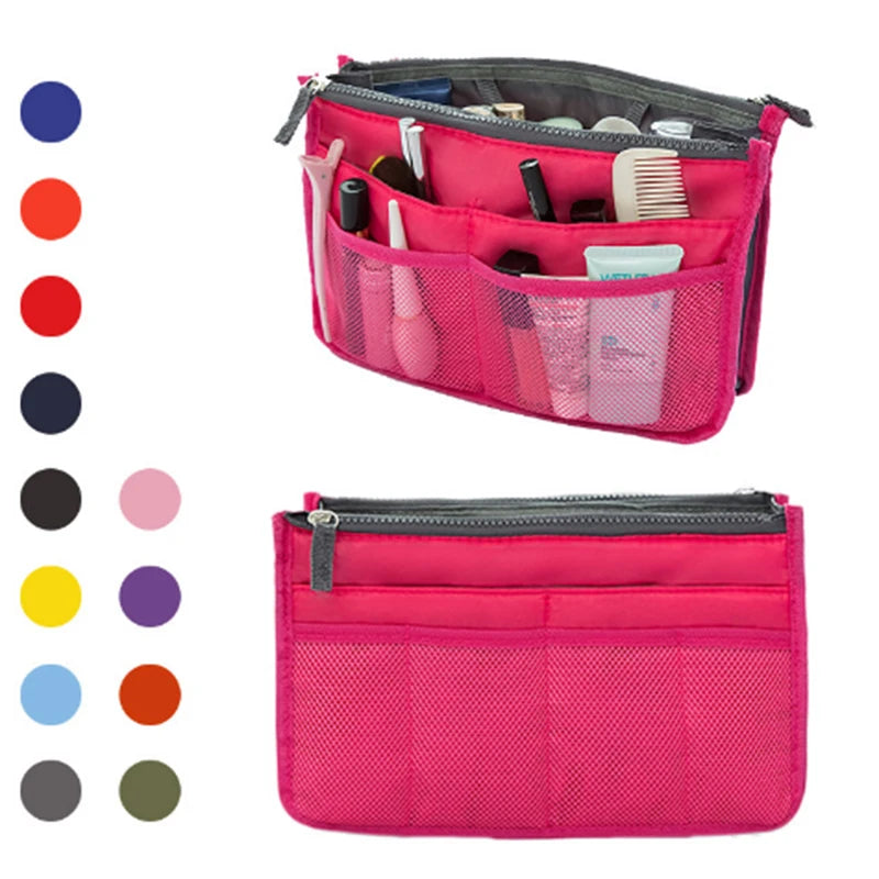Nylon Travel Insert Organizer Handbag Purse Makeup Cosmetic Bag