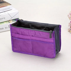Women Nylon Travel Insert Organizer Handbag Purse Large Lady Makeup Cosmetic Bag