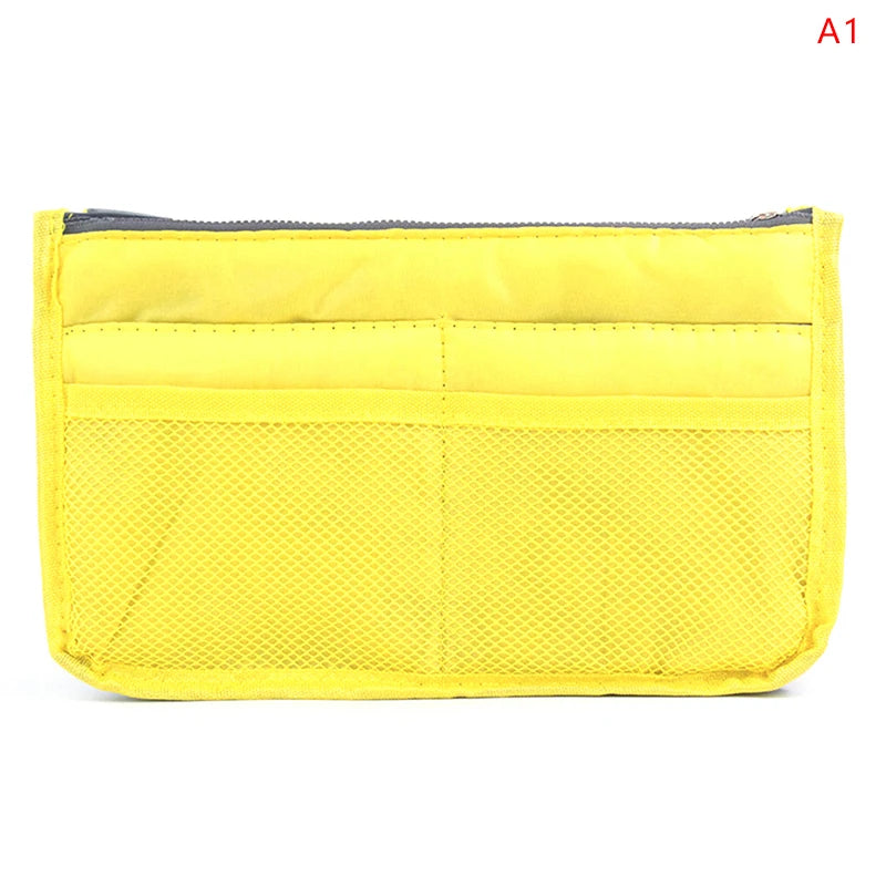 Women Nylon Travel Insert Organizer Handbag Purse Large liner Lady Makeup Bag