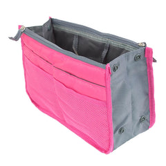 Women Nylon Travel Insert Organizer Handbag Purse Large liner Lady Makeup Bag