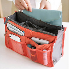 Nylon Travel Insert Organizer Handbag Purse Large Cosmetic Bag