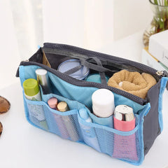 Nylon Travel Insert Organizer Handbag Purse Large Cosmetic Bag