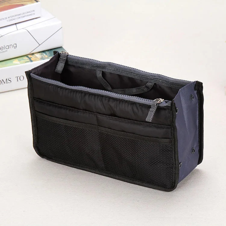 Women Nylon Travel Insert Organizer Handbag Purse Large Lady Makeup Cosmetic Bag