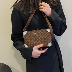 Minimalist PU Women Soft Mini Handbag Square Neutral Shoulder Bag