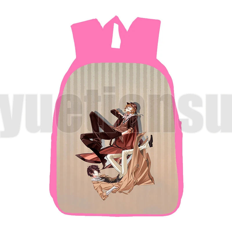 Osamu Backpack Bungou Stray Dogs 3D Pink Dazai Zipper Back Pack 12 Inch