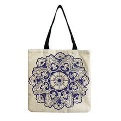 Chinoiserie Floral Shoulder Bag Handbag High Capacity Tote Bag