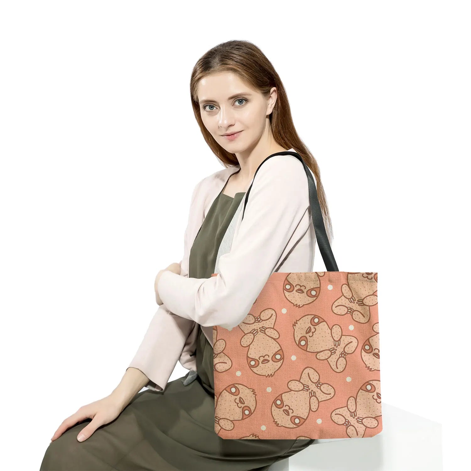 Foldable Sloth Print Women's Shoulder Bag Eco Friendly