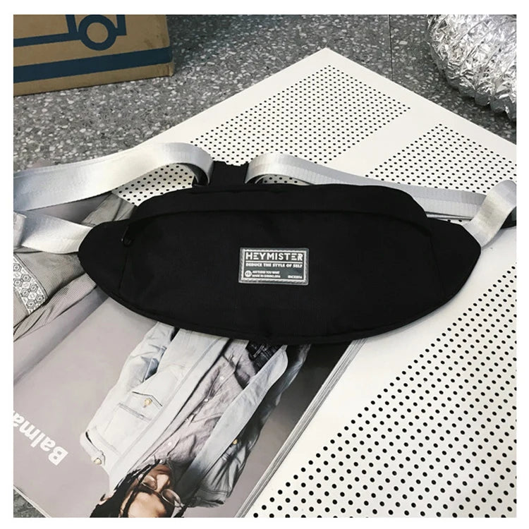 Waterproof Canvas Waist Bag Pack for Men Women Casual Travel Phone Belt Bag
