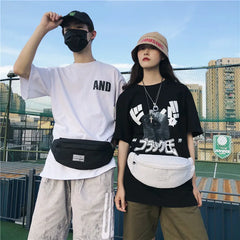 Waterproof Canvas Waist Bag Pack for Men Women Casual Travel Phone Belt Bag