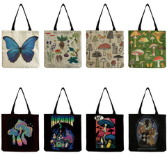 Butterfly Mushroom Print Eco Friendly Tote Bag