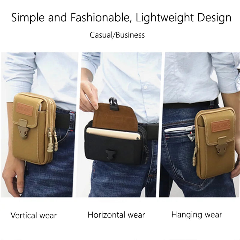 Outdoor Sport Phone Purse Casual Fanny Leather Belt Travel Male Bum Cell Waist