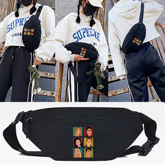 Outdoor Sports Waist Bags Six People Print Chest Packs Men Women Hiking Cycling