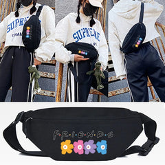 Outdoor Sports Waist Bags Six People Print Chest Packs Men Women Hiking Cycling