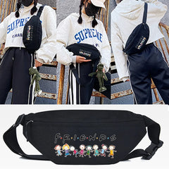 Outdoor Sports Waist Bags Six People Print Chest Packs Men Women Hiking Cycling