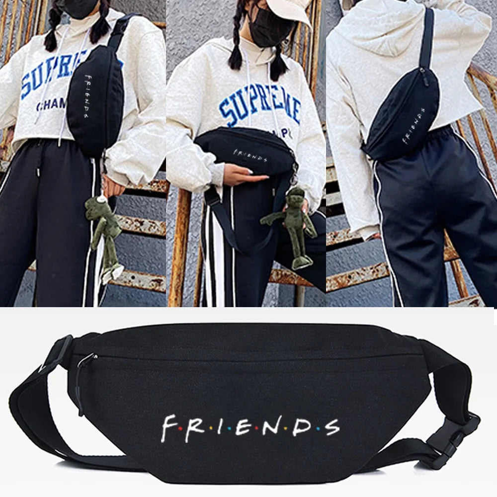 Outdoor Sports Waist Bags Six People Print Chest Packs Men Women Hiking Cycling