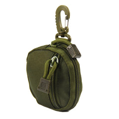 Tactical Round Key Case Storage Bag Hook Zipper Key Case