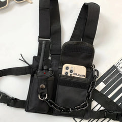 Techwear Tactical Vest Chest Bag Hip Hop Green Backpack