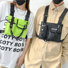 Techwear Tactical Vest Chest Bag Hip Hop Green Backpack