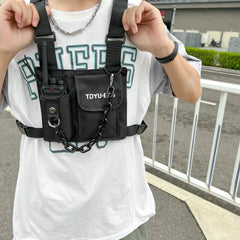 Techwear Tactical Vest Chest Bag Hip Hop Green Backpack